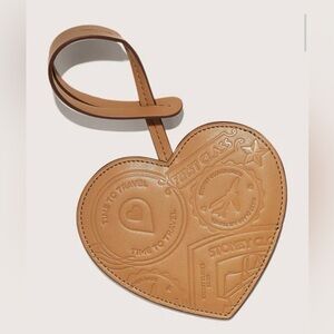 Stoney Clover Lane Heart-Shaped Tan Luggage Tag